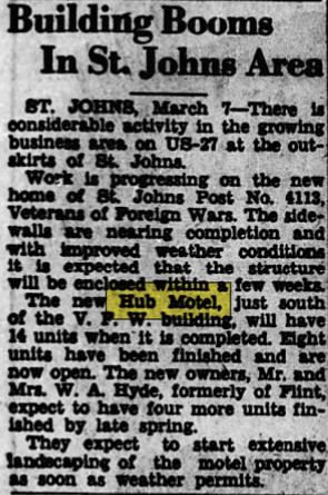 Hub Motel - Mar 1951 Opening Article
